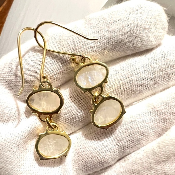 Moonstone Dangle Earrings Aureus + Argent | Ella - Picture 6 of 7